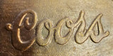 VTG 1970s Coors Brewing Script Logo Brass Tone Beer Advertising Belt Buckle