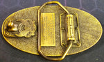 Embossed Oval Zinc Alloy Brass CASE XX Logo Belt Buckle W.R. Case and Sons