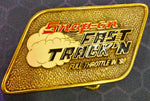 VTG 1992 Snap-On Tools Full Throttle Belt Buckle Solid Brass Race Car Hot Rod