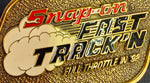 VTG 1992 Snap-On Tools Full Throttle Belt Buckle Solid Brass Race Car Hot Rod