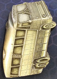 VTG 1978 Pewter Bergamot Brass Works City Bus Belt Buckle Made in USA Advertisin