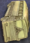 VTG 1978 Pewter Bergamot Brass Works City Bus Belt Buckle Made in USA Advertisin