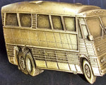 VTG 1978 Pewter Bergamot Brass Works City Bus Belt Buckle Made in USA Advertisin