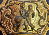 VTG Western Country Cowboy Square Dance Gold Tone Belt Buckle
