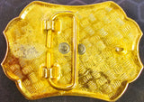 VTG Western Country Cowboy Square Dance Gold Tone Belt Buckle