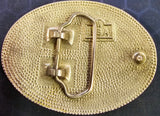 VTG Country Western Silver Black Flying Eagle Belt Buckle Rope Rodeo Patriotic