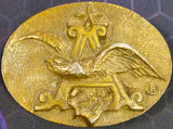 VTG 1980s Brass Anheuser Busch Budweiser Oval Eagle Belt Buckle