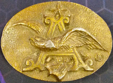 VTG 1980s Brass Anheuser Busch Budweiser Oval Eagle Belt Buckle