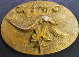 VTG 1980s Brass Anheuser Busch Budweiser Oval Eagle Belt Buckle