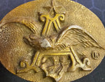 VTG 1980s Brass Anheuser Busch Budweiser Oval Eagle Belt Buckle