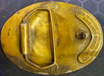 VTG 1980s Brass Anheuser Busch Budweiser Oval Eagle Belt Buckle