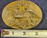 VTG 1980s Brass Anheuser Busch Budweiser Oval Eagle Belt Buckle