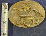 VTG 1980s Brass Anheuser Busch Budweiser Oval Eagle Belt Buckle