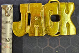 VTG 1970s Solid Brass "JACK" Belt Buckle Western Southwest Country Made in USA