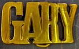 VTG 1970s Solid Brass "GARY" Name Belt Buckle Western Southwest Country Hippie