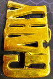 VTG 1970s Solid Brass "GARY" Name Belt Buckle Western Southwest Country Hippie