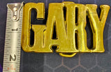 VTG 1970s Solid Brass "GARY" Name Belt Buckle Western Southwest Country Hippie