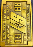 VTG 1988 XXIV Olympiad Seoul, Korea USA Shooting Team Brass Belt Buckle