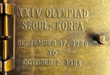 VTG 1988 XXIV Olympiad Seoul, Korea USA Shooting Team Brass Belt Buckle