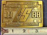 VTG 1988 XXIV Olympiad Seoul, Korea USA Shooting Team Brass Belt Buckle