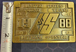 VTG 1988 XXIV Olympiad Seoul, Korea USA Shooting Team Brass Belt Buckle