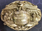 VTG 1986 Bergamot Brass Works "Proud To Be An American Coal Miner" Belt Buckle