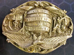 VTG 1986 Bergamot Brass Works "Proud To Be An American Coal Miner" Belt Buckle