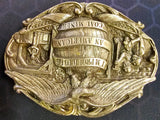 VTG 1986 Bergamot Brass Works "Proud To Be An American Coal Miner" Belt Buckle