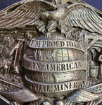 VTG 1986 Bergamot Brass Works "Proud To Be An American Coal Miner" Belt Buckle