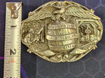 VTG 1986 Bergamot Brass Works "Proud To Be An American Coal Miner" Belt Buckle