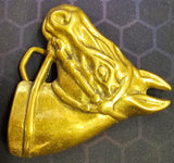 VTG Solid Brass Horse Bridle Belt Buckle Cowboy Western Horses Country Rustic
