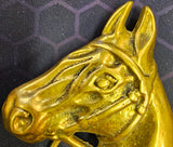 VTG Solid Brass Horse Bridle Belt Buckle Cowboy Western Horses Country Rustic