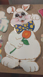 Vtg Easter Hanging Decorations Lot of 8 Bunny Rabbit Decor Peeps Holiday Spring