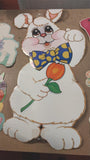 Vtg Easter Hanging Decorations Lot of 8 Bunny Rabbit Decor Peeps Holiday Spring