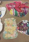 Vtg Easter Hanging Decorations Lot of 8 Bunny Rabbit Decor Peeps Holiday Spring