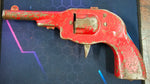VTG Pressed Steel Toy Cap Gun Friction Red Metal Sparks Antique Collectible