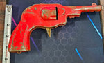 VTG Pressed Steel Toy Cap Gun Friction Red Metal Sparks Antique Collectible