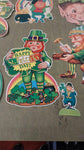 Vtg 10 Pcs Happy St. Patrick's Day Hanging Leprechaun Irish Holiday Decorations