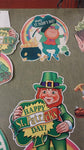 Vtg 10 Pcs Happy St. Patrick's Day Hanging Leprechaun Irish Holiday Decorations