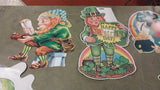 Vtg 10 Pcs Happy St. Patrick's Day Hanging Leprechaun Irish Holiday Decorations
