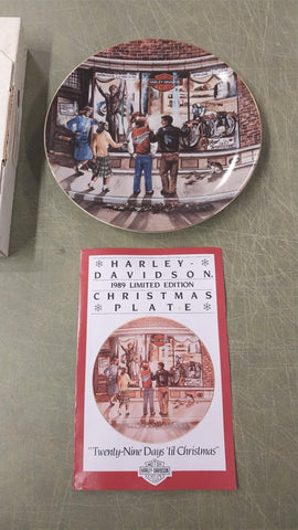 1989 Harley Davidson Collector's Plate 99134-90Z "29 Days Till Christmas"