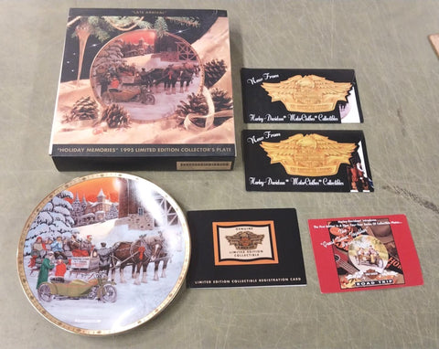 1995 Harley Davidson Limited Edition Collector's Edition Plate "Late Arrival"