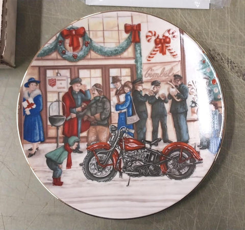 1987 Harley Christmas Plate "The Joy of Giving" Fourth Issue Collectors America