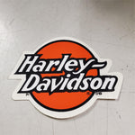 New Harley Davidson Logo Orange Black White Outside Window Decal Sticker Emblem