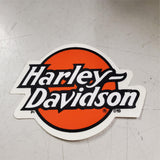 New Harley Davidson Logo Orange Black White Outside Window Decal Sticker Emblem