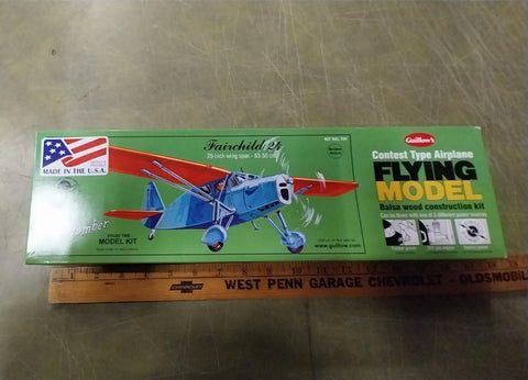 Guillow's Balsa Wood Construction Kit Fairchild 24 Airplane Model Kit No.701
