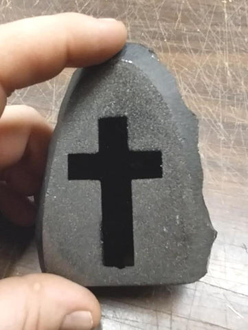 Vtg Black Pennsylvania Hard Coal Handcrafted Symbol Cross Collectible Glossy