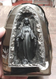Vtg Black Glossy Virgin Mary Handcrafted Pennsylvania Hard Coal Collectible New