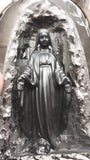 Vtg Black Glossy Virgin Mary Handcrafted Pennsylvania Hard Coal Collectible New