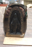 Vtg Black Glossy Virgin Mary Handcrafted Pennsylvania Hard Coal Collectible New